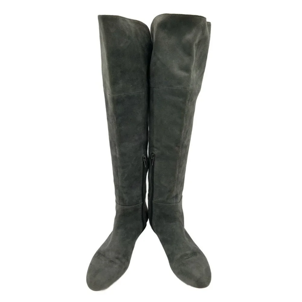 Banana Republic Boots‎ Women's Size 7M Gray Suede Leather Over-The-Knee Tall